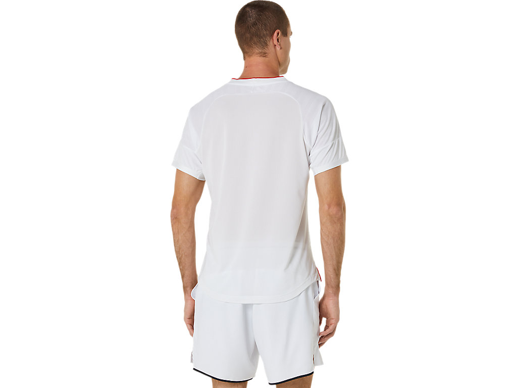 Camiseta Asics Match Sleeve Masculino Branco | 8621-MNSUD