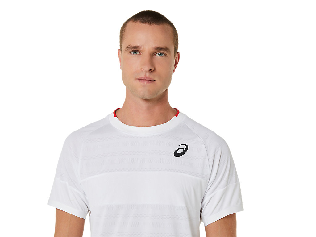 Camiseta Asics Match Sleeve Masculino Branco | 8621-MNSUD