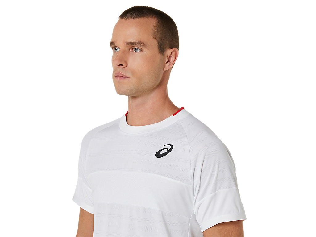 Camiseta Asics Match Sleeve Masculino Branco | 8621-MNSUD