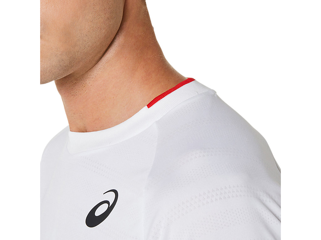 Camiseta Asics Match Sleeve Masculino Branco | 8621-MNSUD