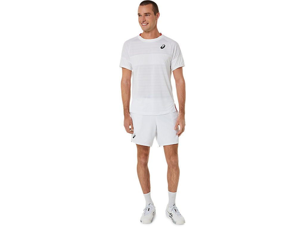 Camiseta Asics Match Sleeve Masculino Branco | 8621-MNSUD