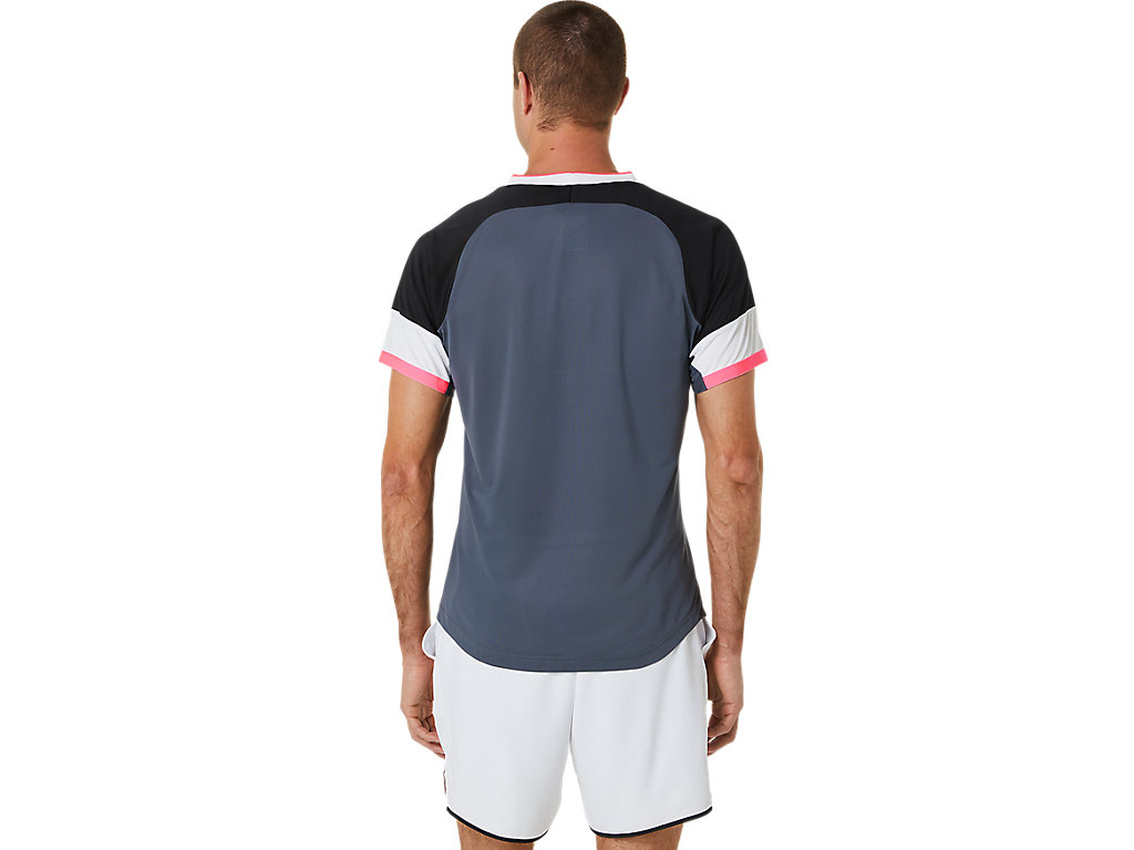 Camiseta Asics Match Sleeve Masculino Pretas Cinzentas | 7582-BSQDV