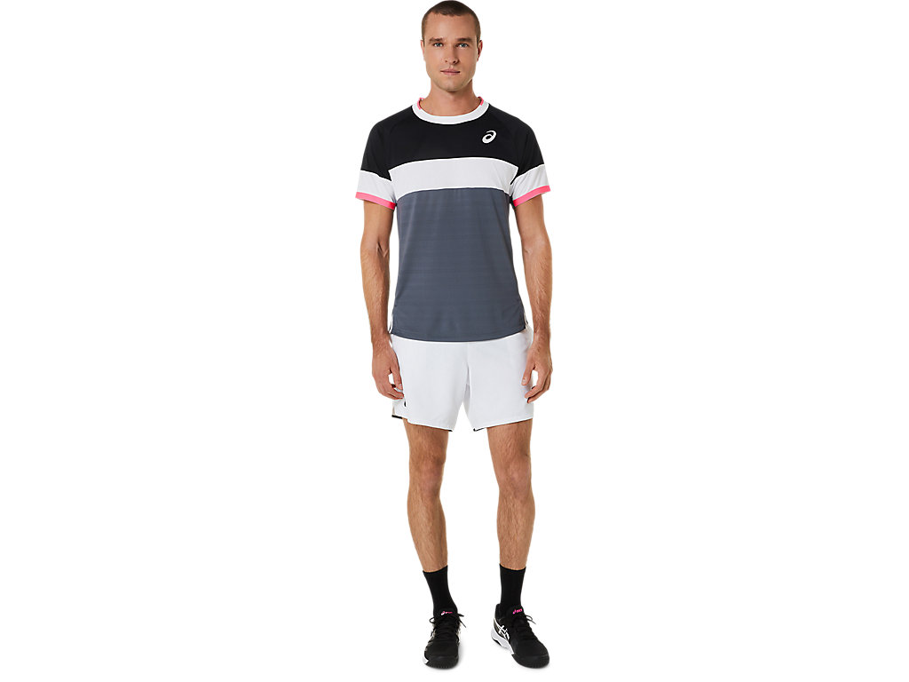 Camiseta Asics Match Sleeve Masculino Pretas Cinzentas | 7582-BSQDV