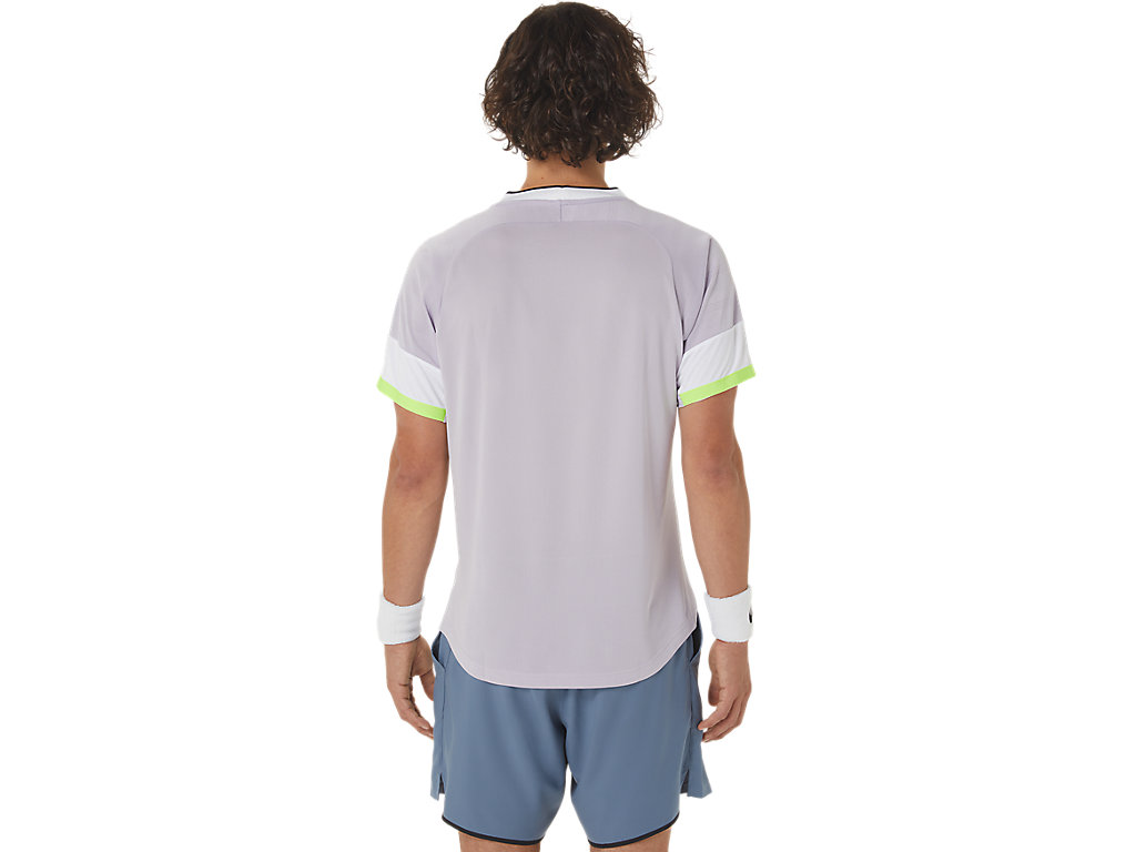 Camiseta Asics Match Sleeve Masculino Roxo Azuis | 0945-DOEZV