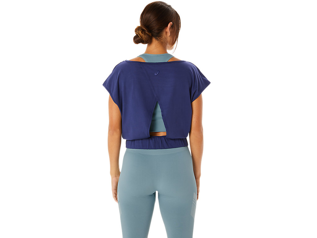 Camiseta Asics Nagino Flex Sleeve Feminino Azul Anil Azuis | 7504-INRMK