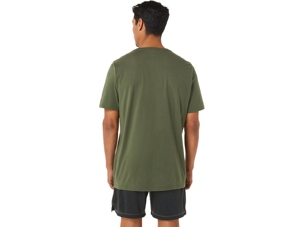 Camiseta Asics Paintbrush Sleeve Tee Masculino Verde Oliva | 9268-KRTBU