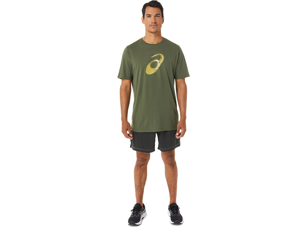 Camiseta Asics Paintbrush Sleeve Tee Masculino Verde Oliva | 9268-KRTBU