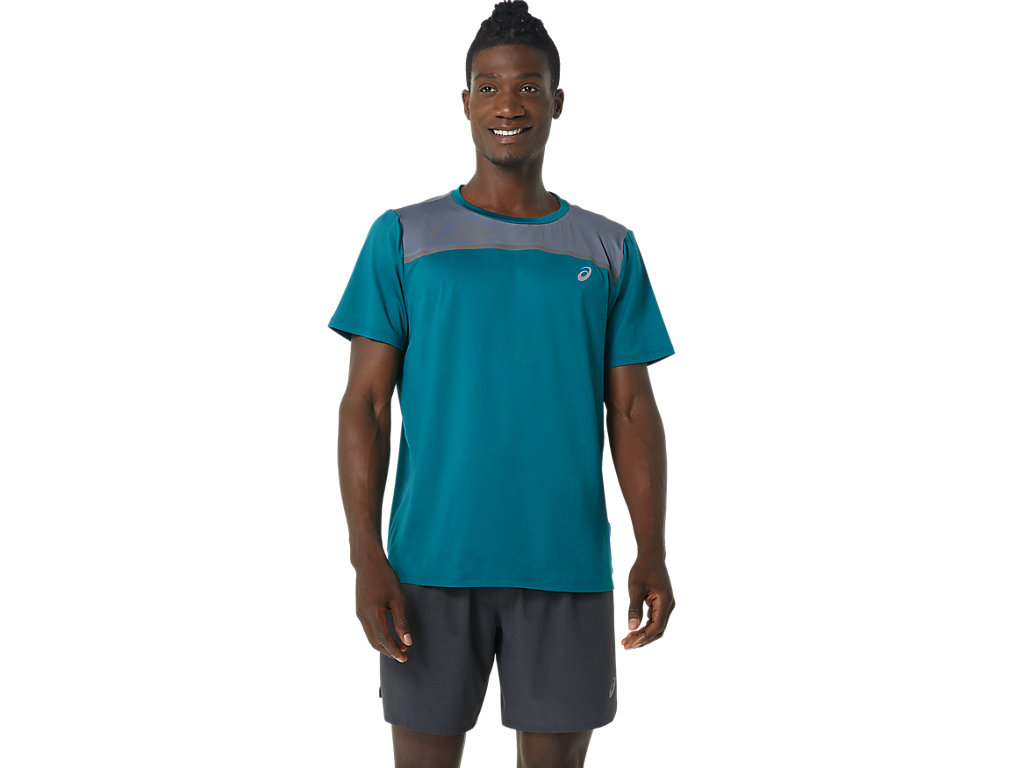 Camiseta Asics Pr Lyte Sleeve Masculino Verdes Escuro | 2714-ZKVEM