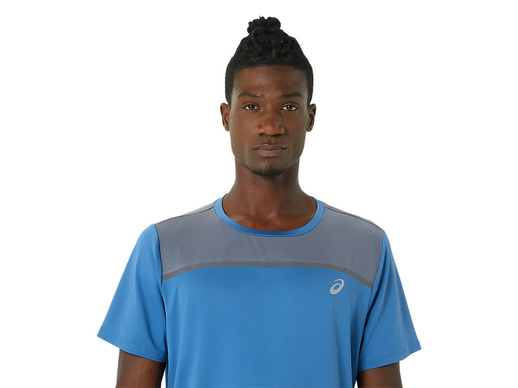 Camiseta Asics Pr Lyte Sleeve Masculino Azuis | 2894-LJMHR