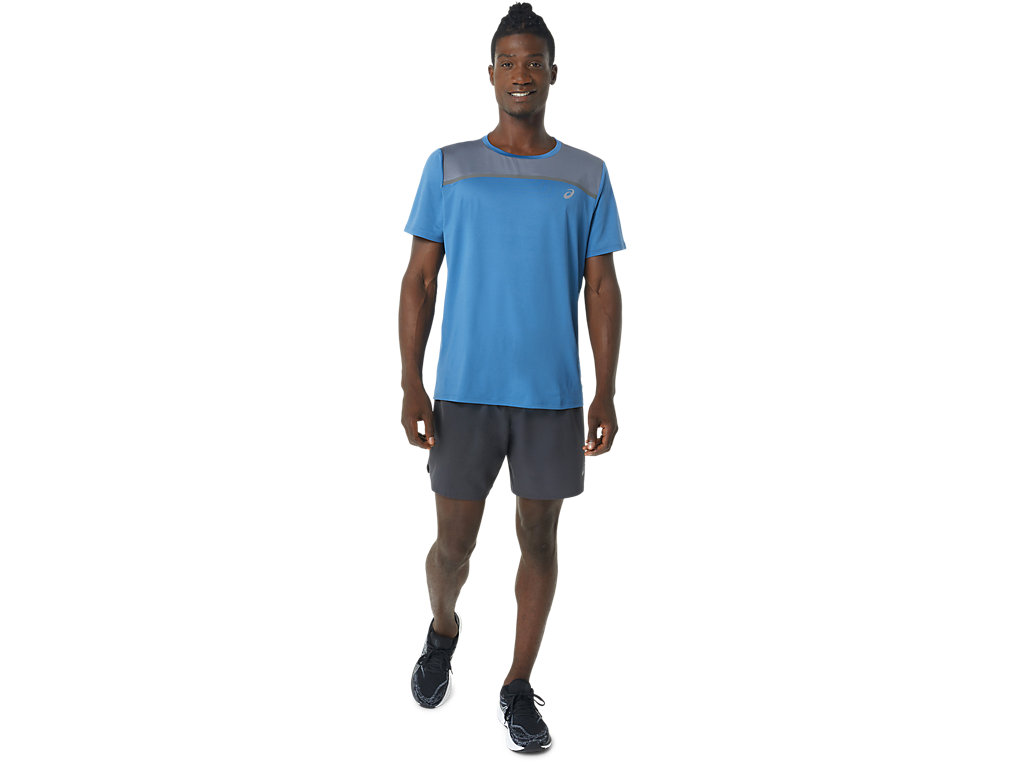 Camiseta Asics Pr Lyte Sleeve Masculino Azuis | 2894-LJMHR