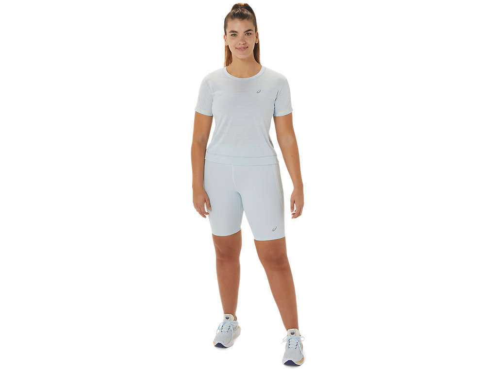 Camiseta Asics Race Crop Feminino Azuis Creme | 5239-FGHJA