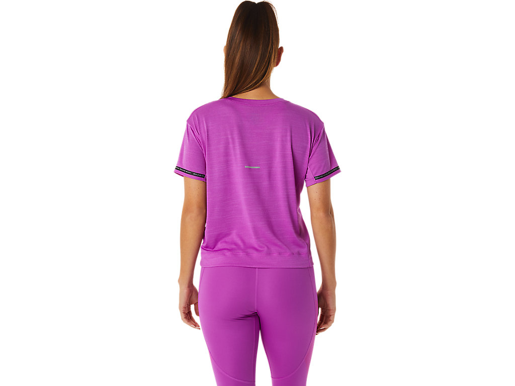 Camiseta Asics Race Crop Feminino Roxo | 0654-GUQNE