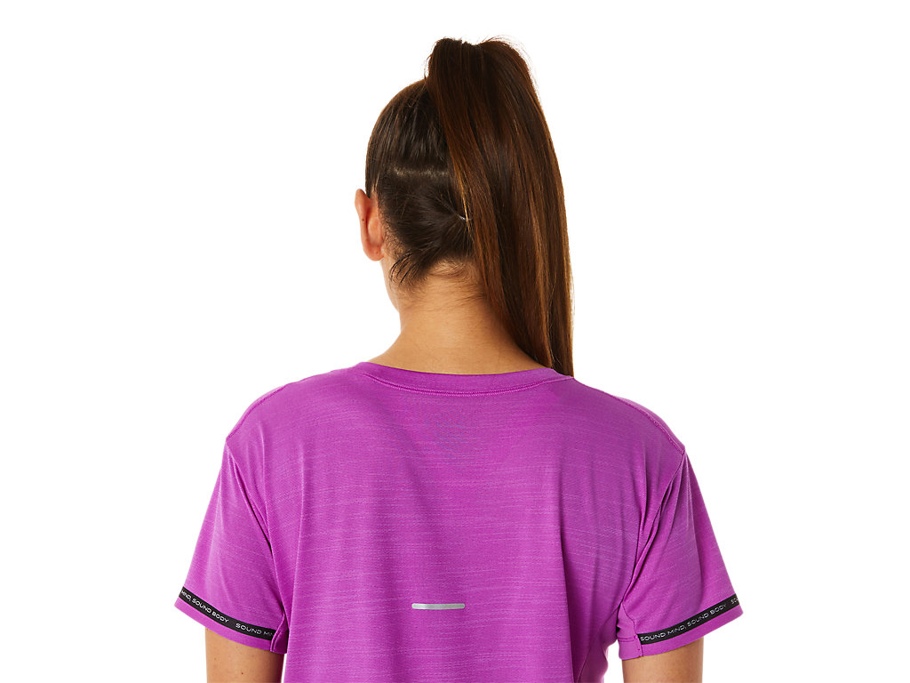 Camiseta Asics Race Crop Feminino Roxo | 0654-GUQNE