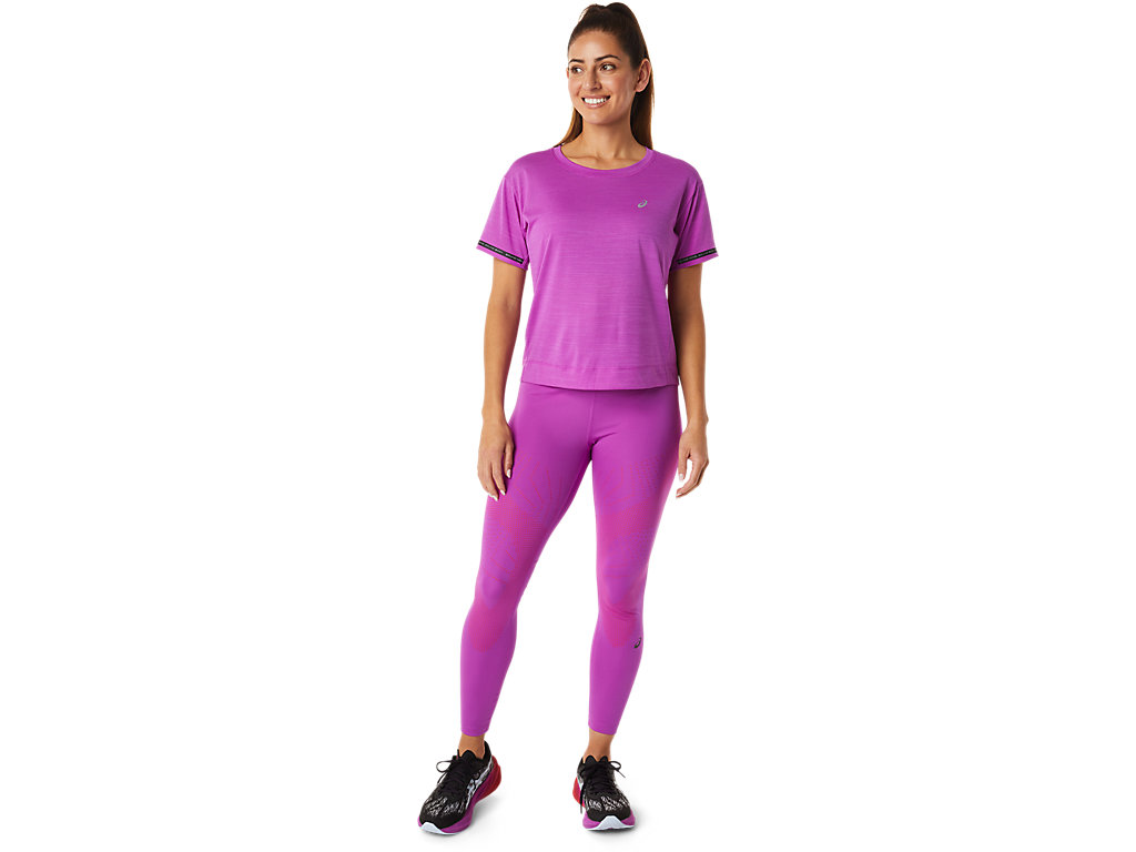 Camiseta Asics Race Crop Feminino Roxo | 0654-GUQNE