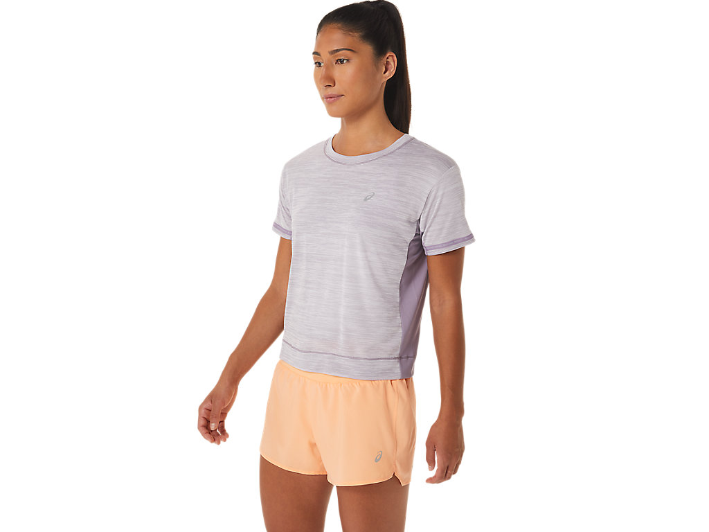 Camiseta Asics Race Crop Feminino Roxo Roxo | 7098-IOJHQ