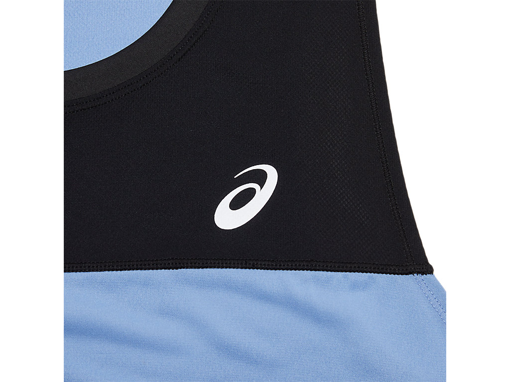 Camiseta Asics Race Singlet Masculino Pretas Azuis | 9018-TLXAN