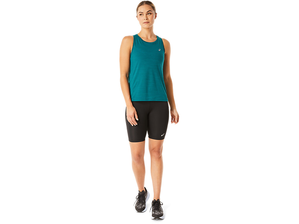 Camiseta Asics Race Tank Feminino Verdes Escuro | 9268-KESTC