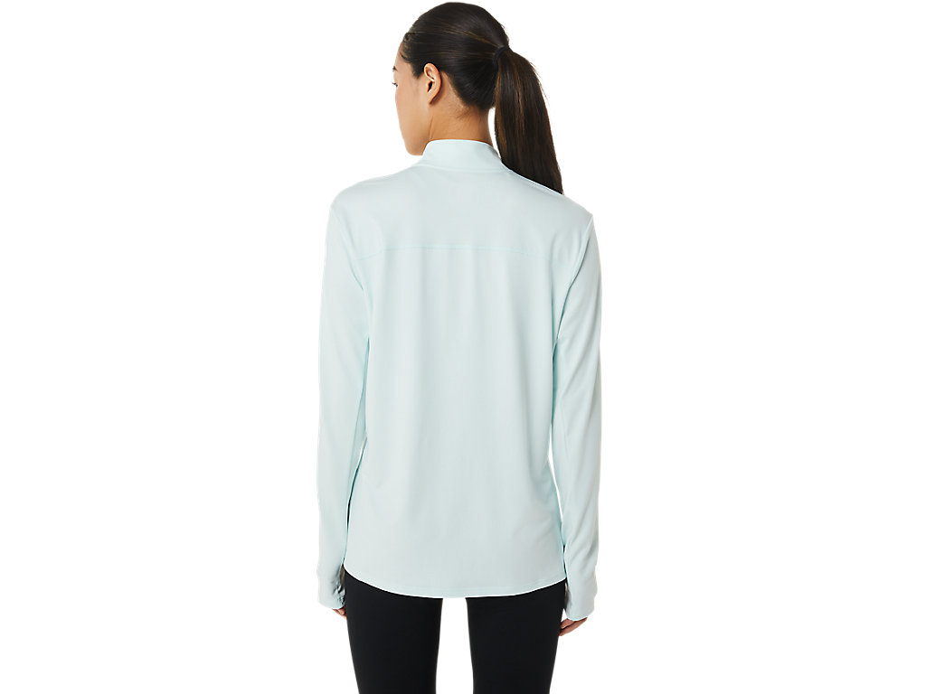 Camiseta Asics Ready-Set Half Zip Feminino Verdes | 7368-ACGBN