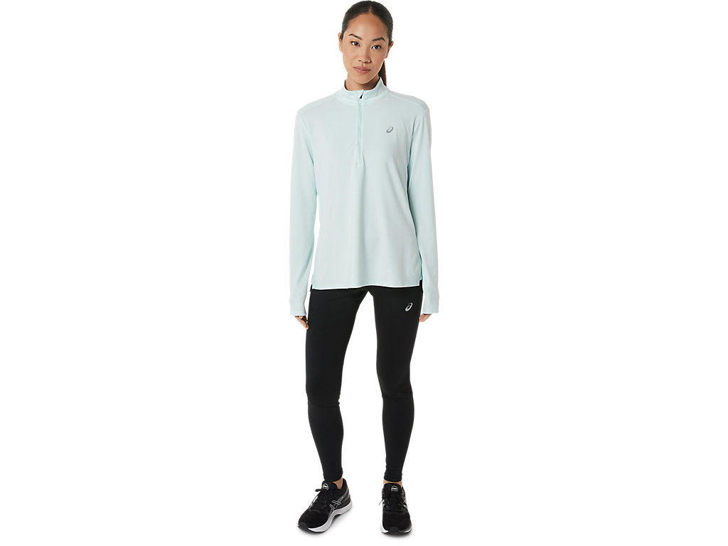 Camiseta Asics Ready-Set Half Zip Feminino Verdes | 7368-ACGBN