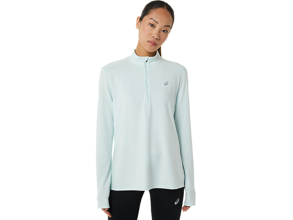 Camiseta Asics Ready-Set Half Zip Feminino Verdes | 7368-ACGBN