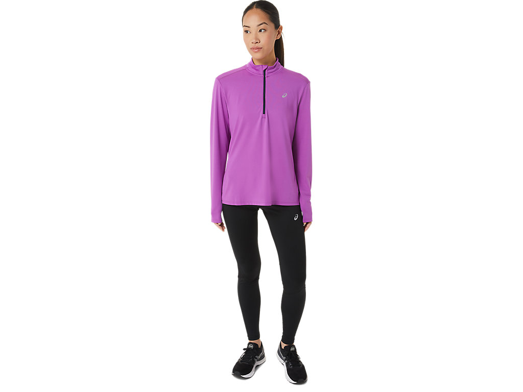 Camiseta Asics Ready-Set Half Zip Feminino Roxo Azuis | 9406-QWERJ