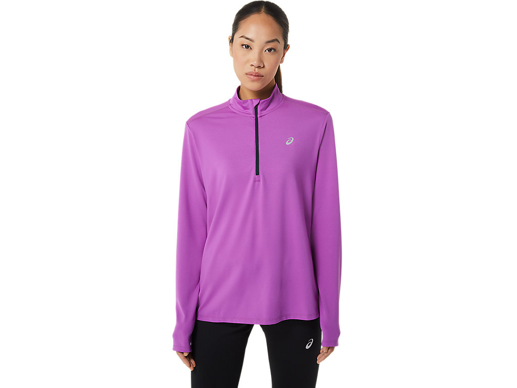 Camiseta Asics Ready-Set Half Zip Feminino Roxo Azuis | 9406-QWERJ