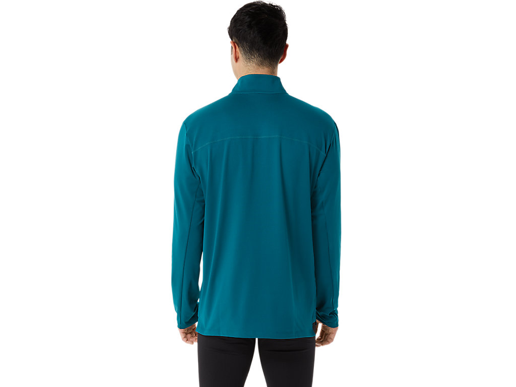 Camiseta Asics Ready-Set Half Zip Masculino Azuis | 8346-MRCLO