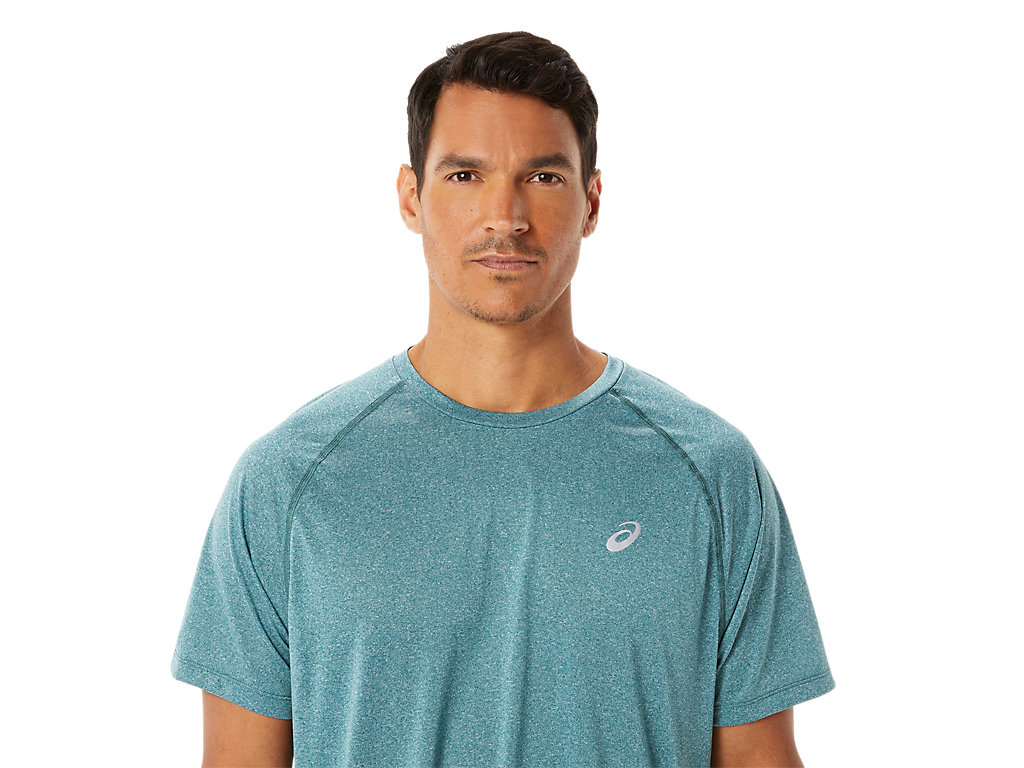 Camiseta Asics Ready-Set Lyte Sleeve Masculino Verdes Escuro | 7549-XIQBD