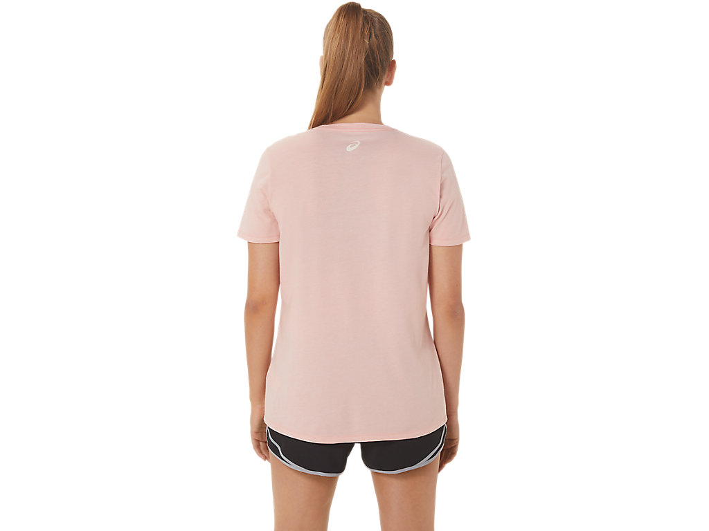 Camiseta Asics Run Club V-Neck Feminino Rosa | 2065-ZTLEO