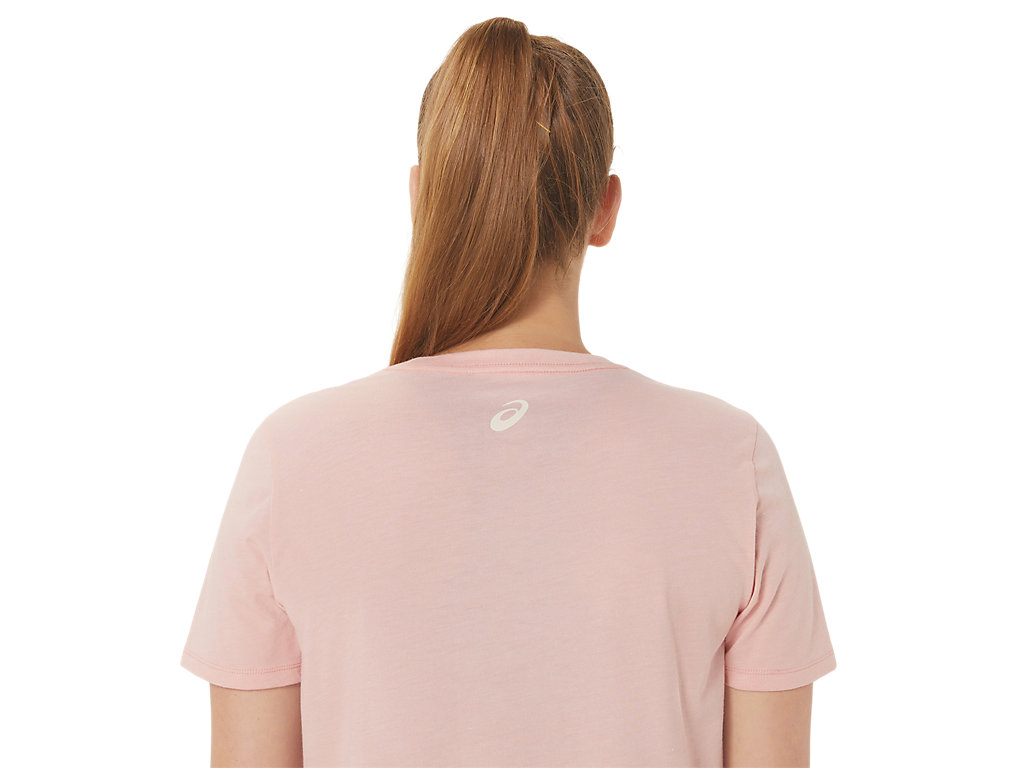 Camiseta Asics Run Club V-Neck Feminino Rosa | 2065-ZTLEO