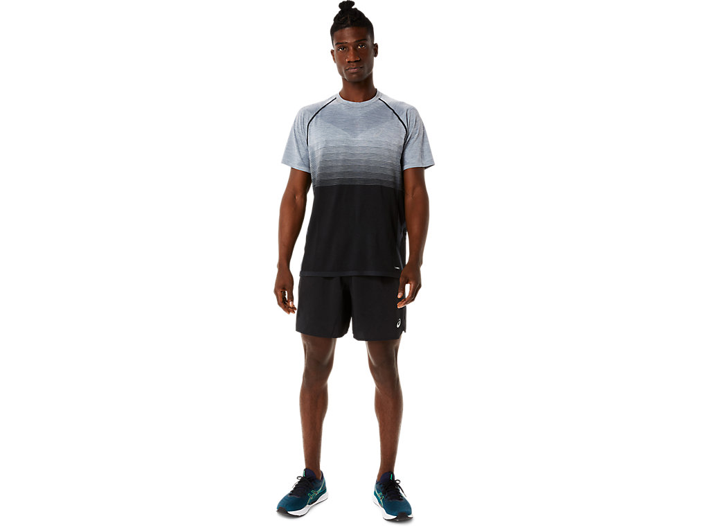 Camiseta Asics Seamless Sleeve Masculino Pretas Cinzentas | 5420-HTQIF