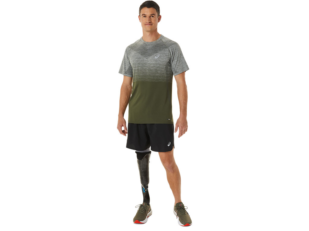 Camiseta Asics Seamless Sleeve Masculino Verdes Verdes | 9675-AUKXM