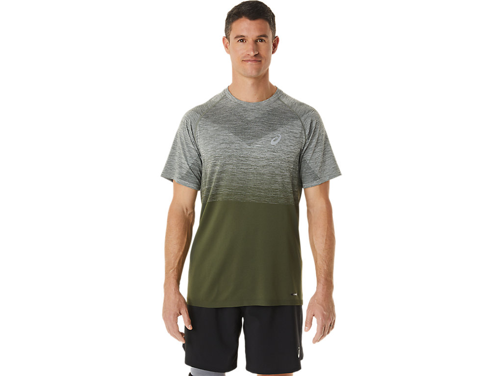 Camiseta Asics Seamless Sleeve Masculino Verdes Verdes | 9675-AUKXM