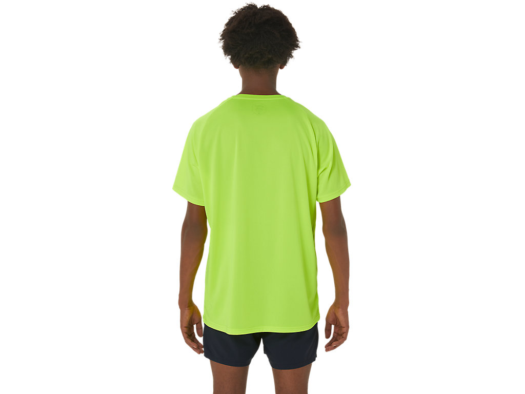 Camiseta Asics Shoes Gráficas Sleeve Masculino Amarelas | 3715-IZCMV