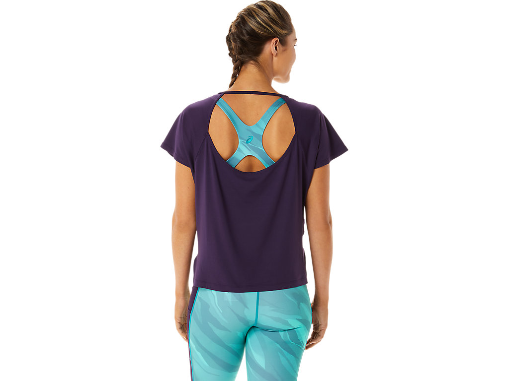 Camiseta Asics Side Slit Sleeve Feminino Roxo | 5698-OSAHY