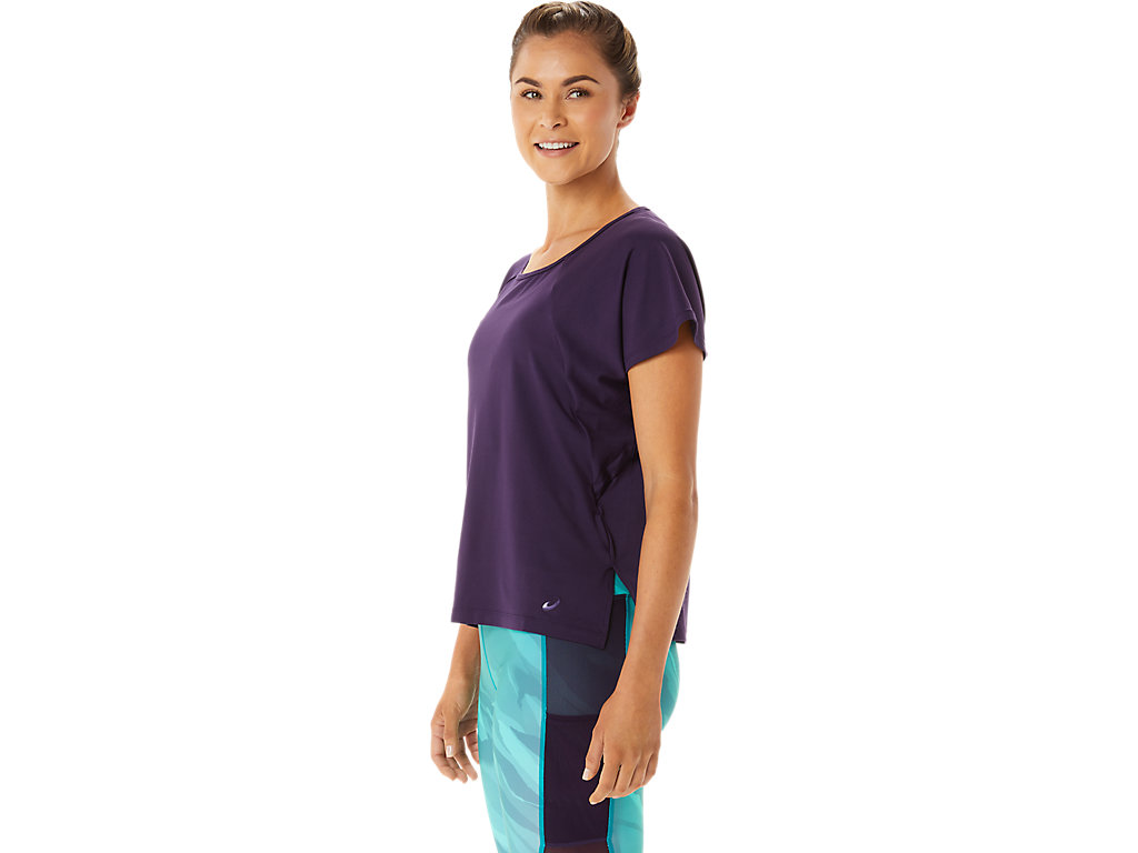 Camiseta Asics Side Slit Sleeve Feminino Roxo | 5698-OSAHY