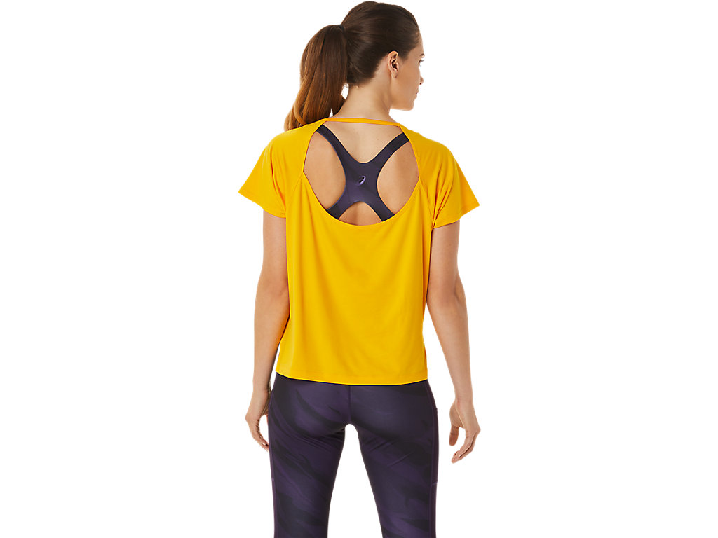 Camiseta Asics Side Slit Sleeve Feminino Amarelas | 9307-MIHTD