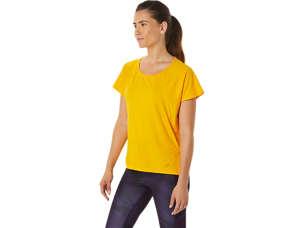 Camiseta Asics Side Slit Sleeve Feminino Amarelas | 9307-MIHTD