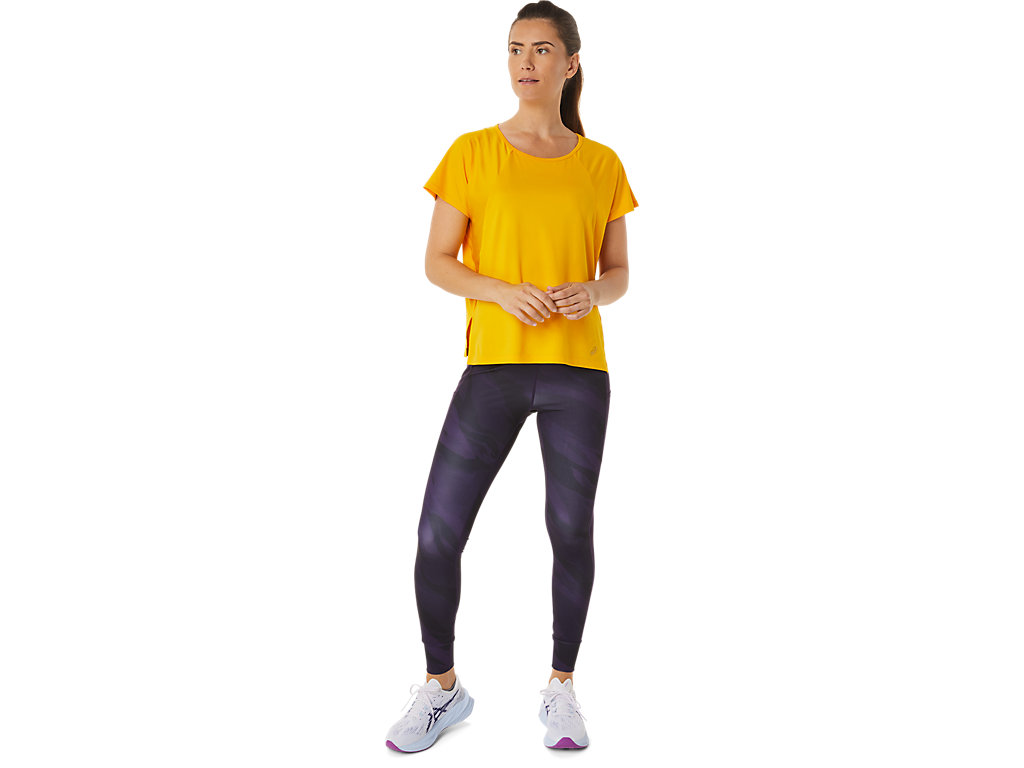 Camiseta Asics Side Slit Sleeve Feminino Amarelas | 9307-MIHTD