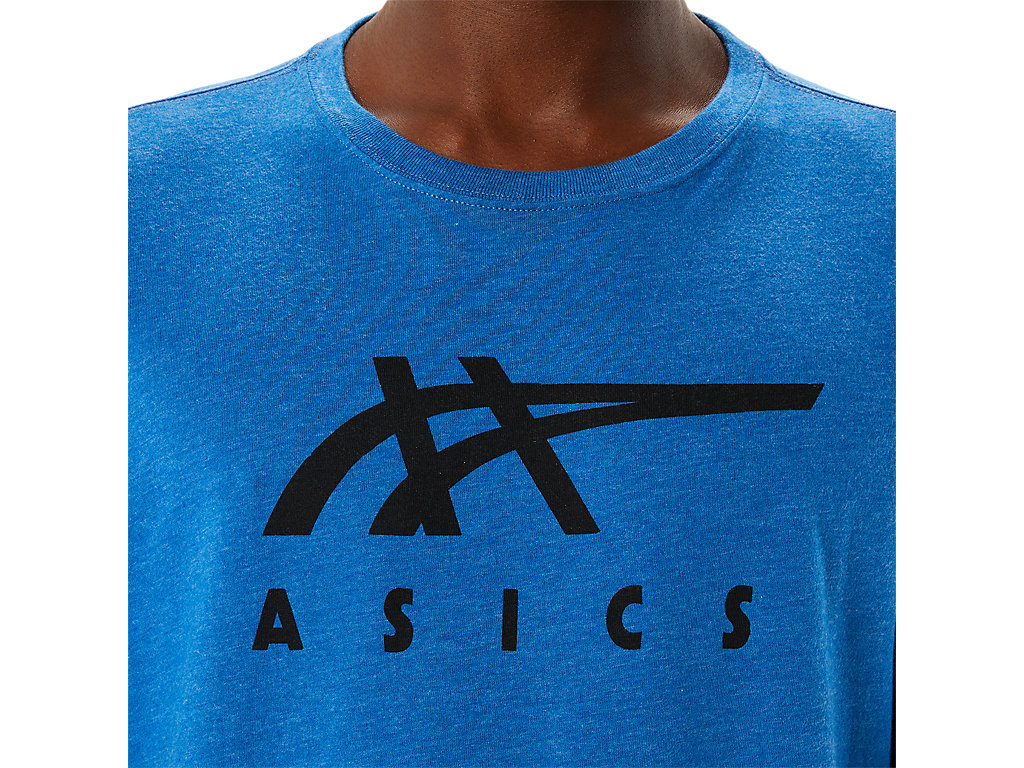 Camiseta Asics Stripe Sleeve Tee Feminino Azuis | 4165-PYKTV