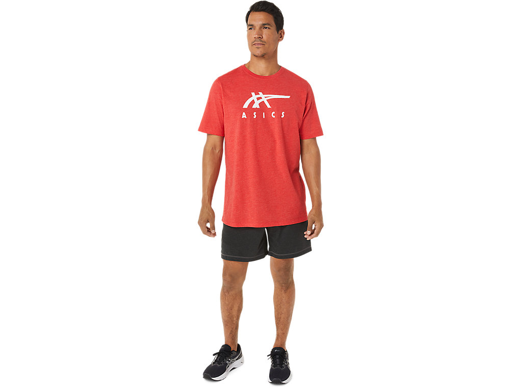 Camiseta Asics Stripe Sleeve Tee Masculino Vermelhas | 8213-JMBQY