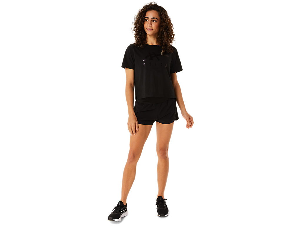 Camiseta Asics Stripes Sleeve Boxy Tee Feminino Pretas | 8361-YPJCI