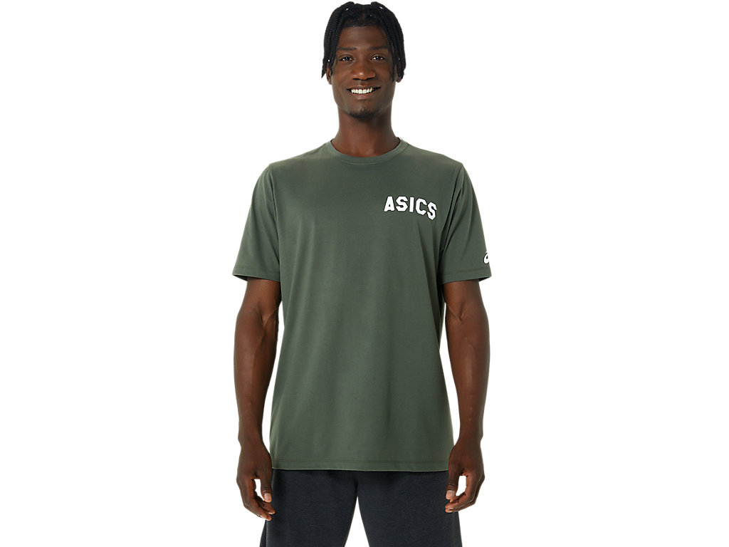 Camiseta Asics Stripes Sunrise Tee Feminino Verde Oliva | 8165-ORYUW