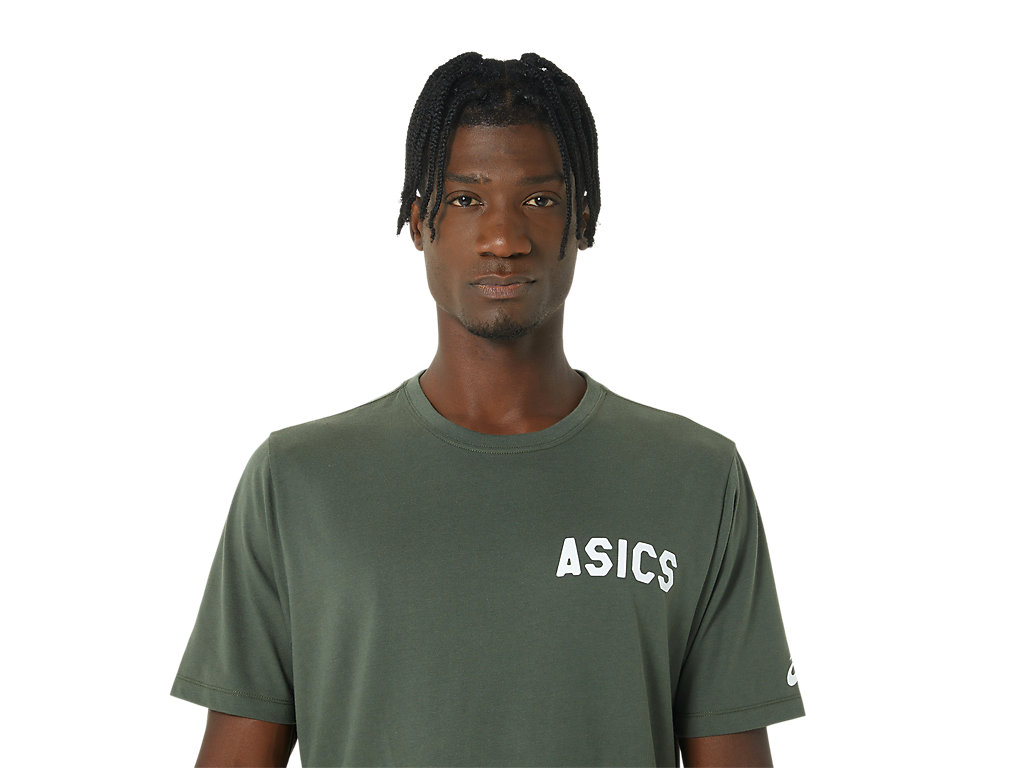 Camiseta Asics Stripes Sunrise Tee Feminino Verde Oliva | 8165-ORYUW