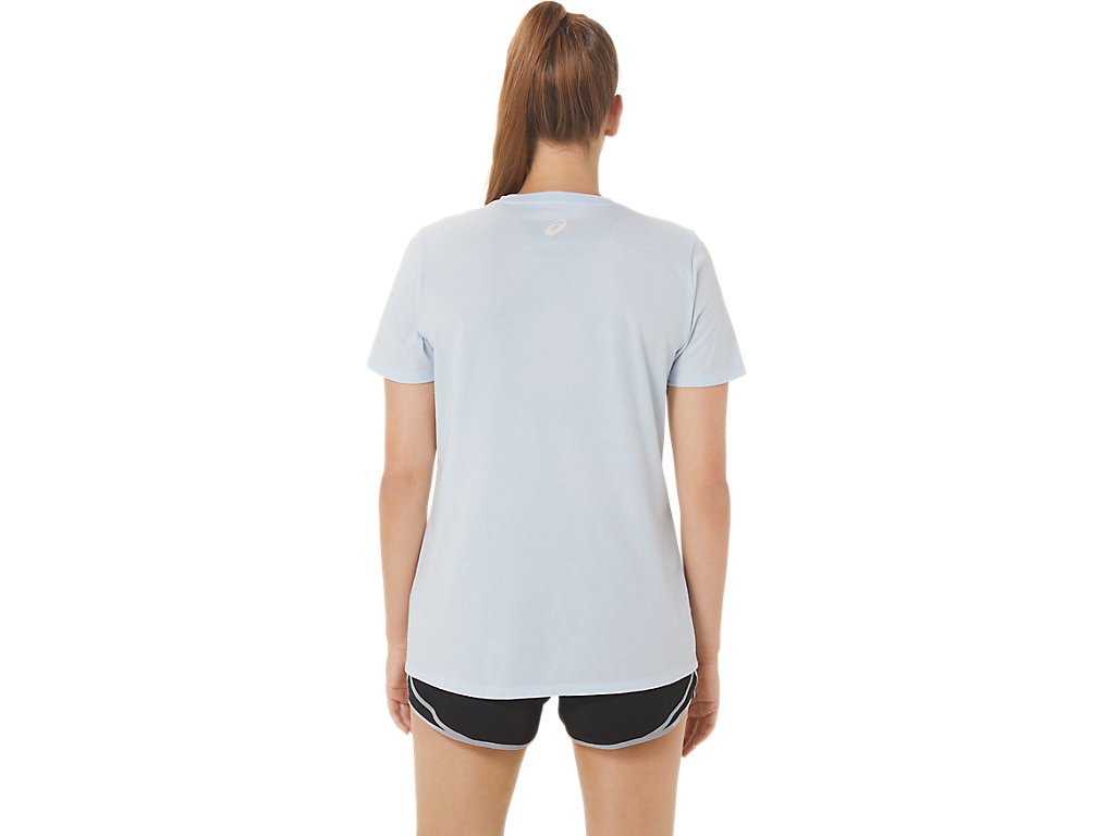 Camiseta Asics Stripes V-Neck Feminino Azuis | 8945-EYAOS