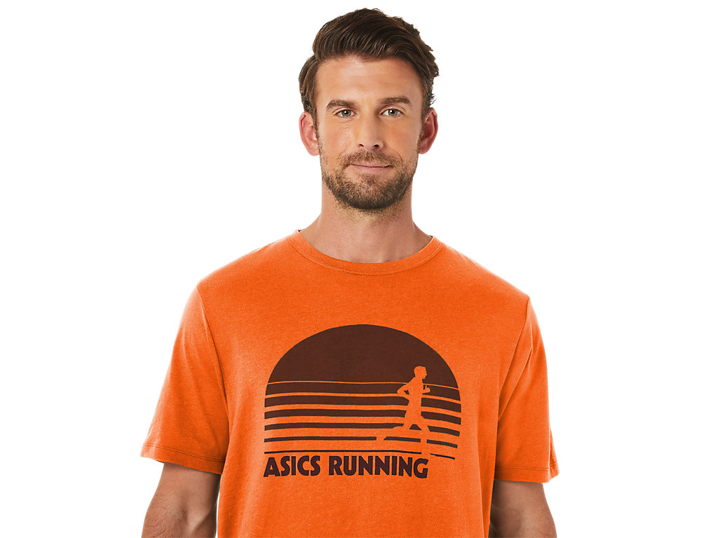 Camiseta Asics Sunrise Runner Gráficas Tee Masculino Laranja | 0812-UVKNP