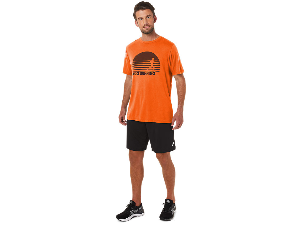 Camiseta Asics Sunrise Runner Gráficas Tee Masculino Laranja | 0812-UVKNP