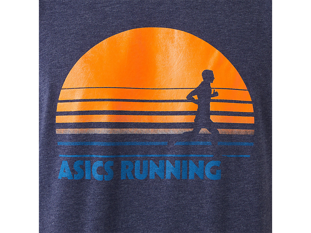 Camiseta Asics Sunrise Runner Gráficas Tee Masculino Azul Marinho | 1096-ANWKR