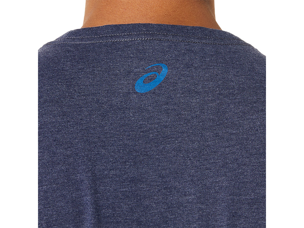 Camiseta Asics Sunrise Runner Gráficas Tee Masculino Azul Marinho | 1096-ANWKR