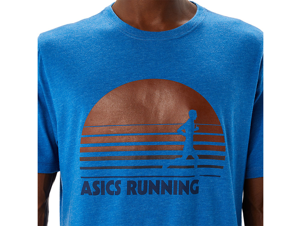 Camiseta Asics Sunrise Runner Gráficas Tee Feminino Azuis | 5402-LVNPW